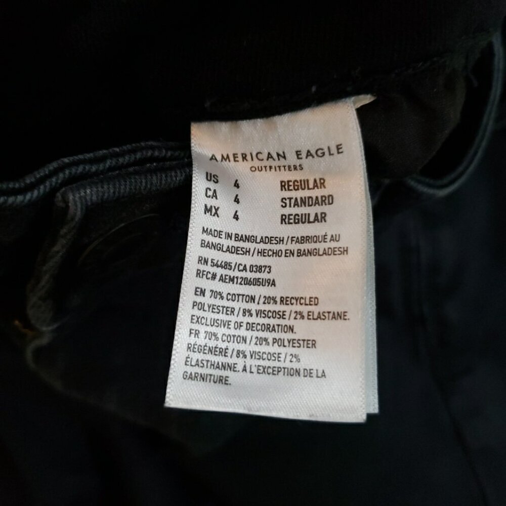 American Eagle Jegging Next Level Stretch Womens Size 4 Black 4756 - Picture 6 of 10